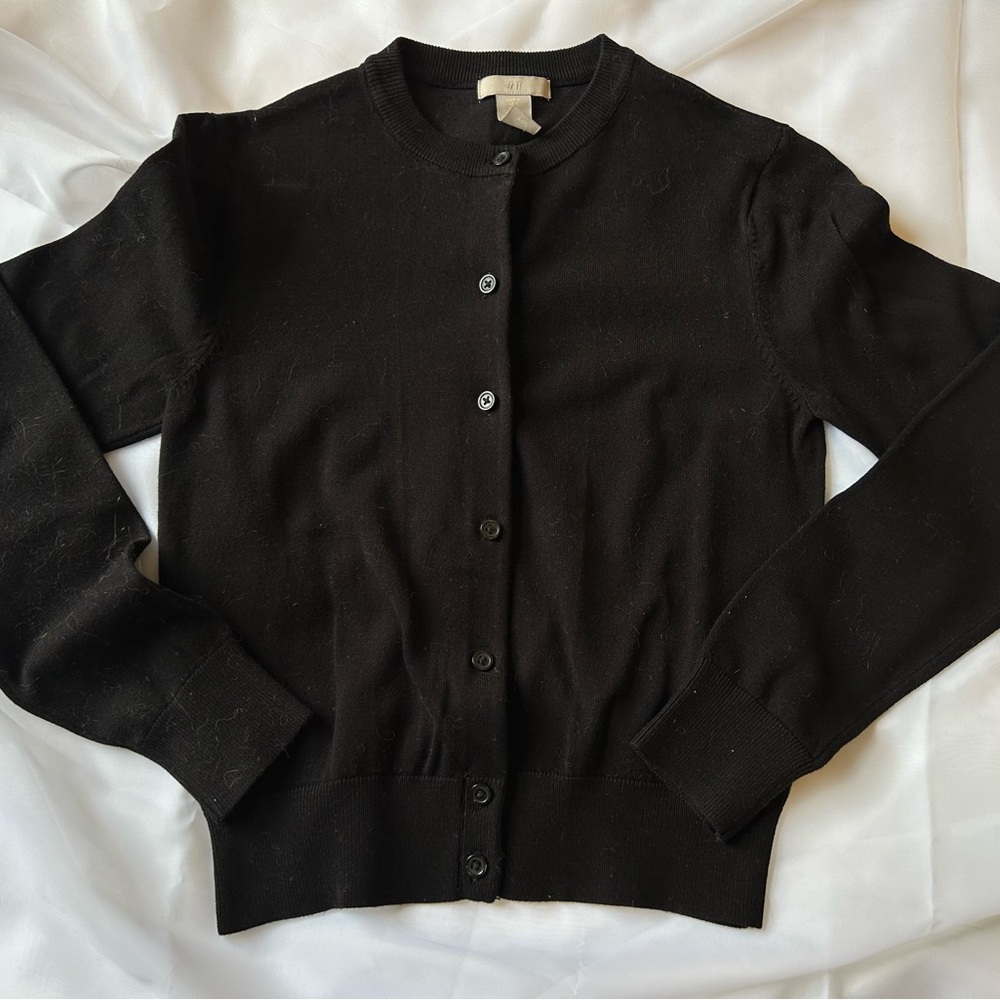 H&M Black Button-Up Cardigan